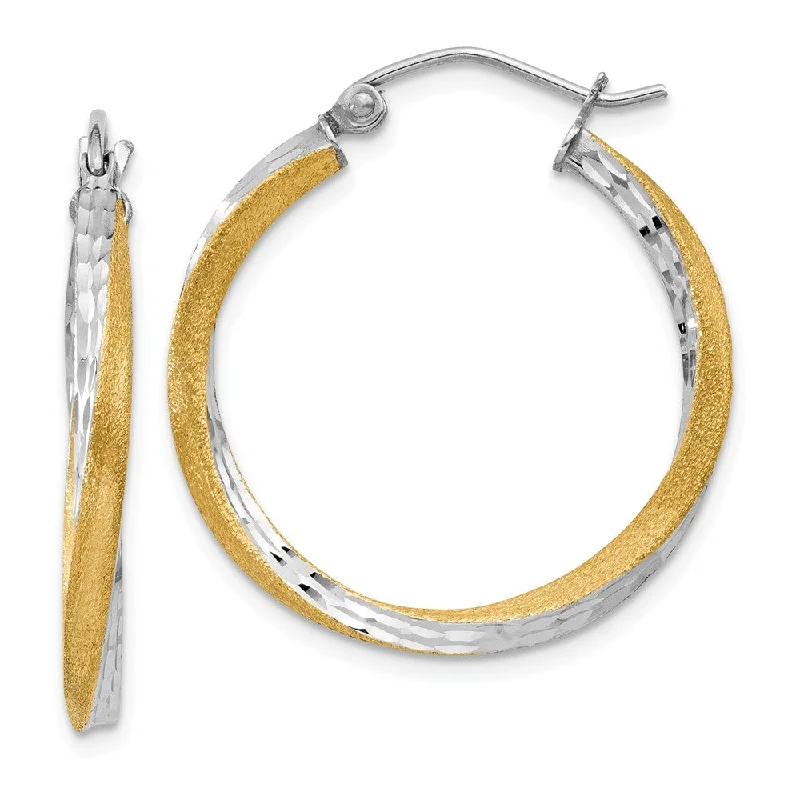 Women’s celestial earrings-2.5mm, Twisted Round Hoop Earrings in 14k Yellow Gold, 25mm (1 Inch)