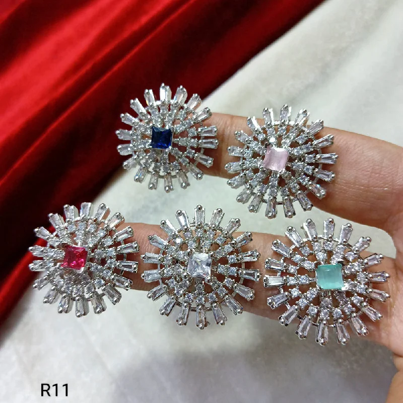 Women’s unique diamond ring-Manisha Jewellery Silver Plated AD Stone Rings