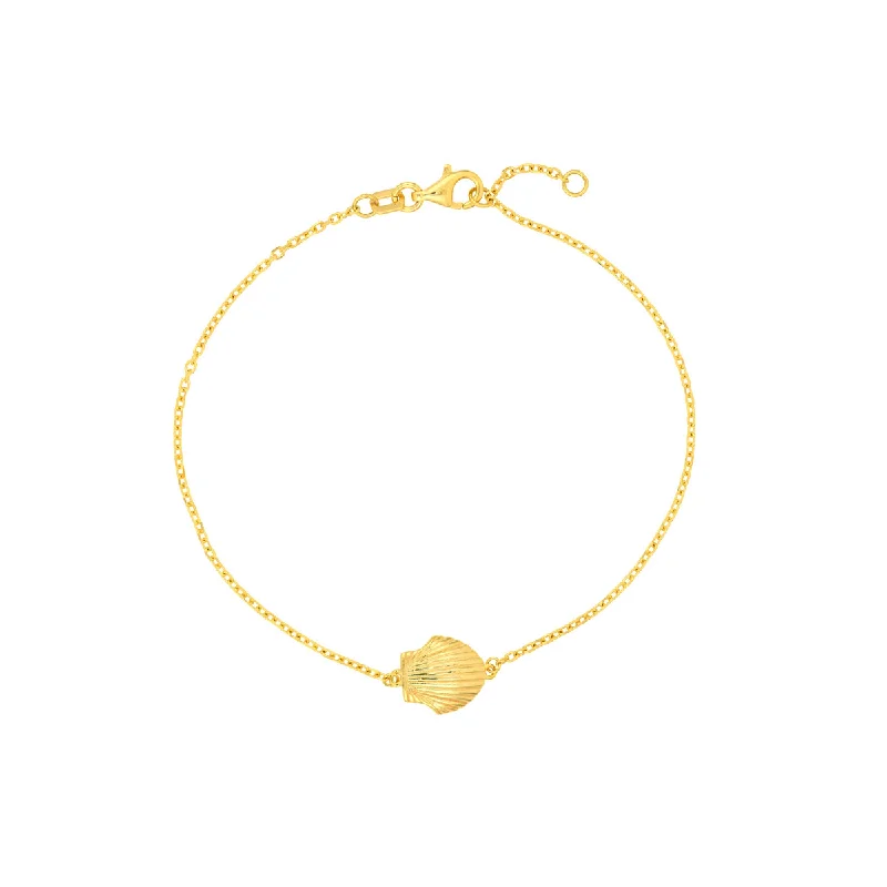 Women’s eco-friendly bracelet-14K Yellow Gold Adjustable Seashell Bracelet by Midas Chain