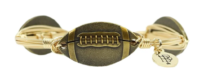 Women’s simple bangle-Antique Gold Football Bangle Bracelet