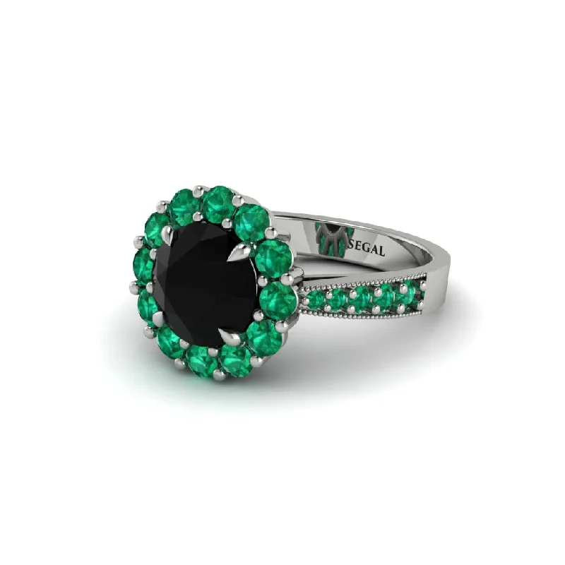 Women’s modern engagement ring-Emerald Round Halo Engagement Ring - Unity No. 24