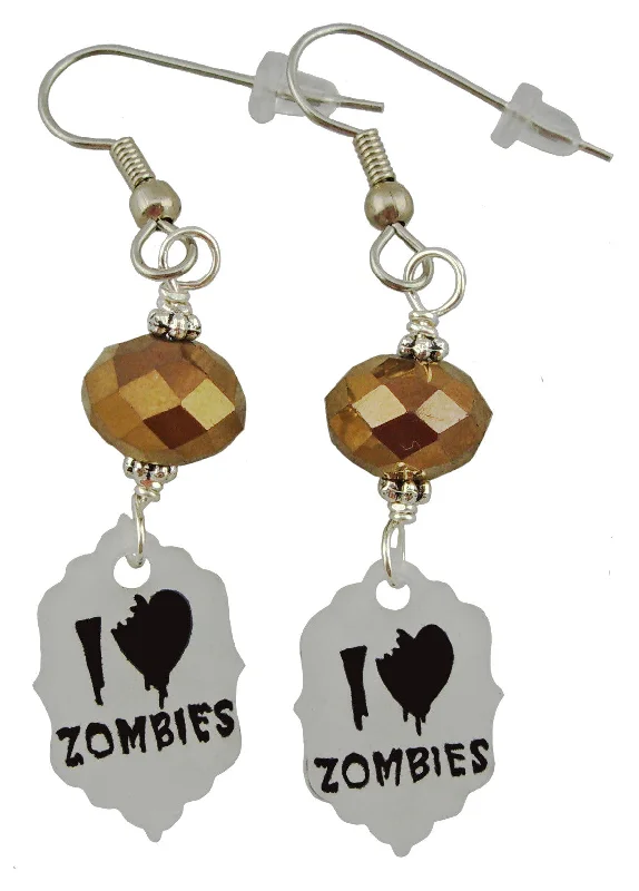 Women’s infinity earrings-I Heart Zombies Earrings