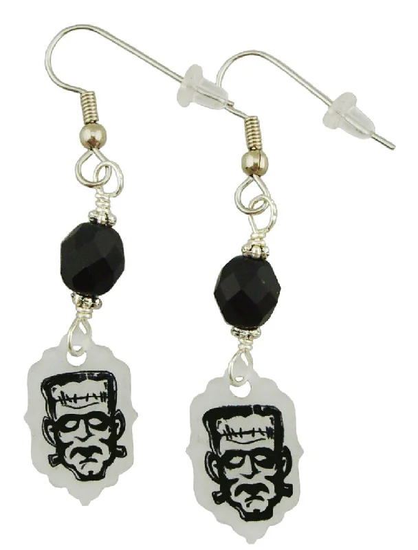 Women’s gold drop earrings-Frankenstein Earrings