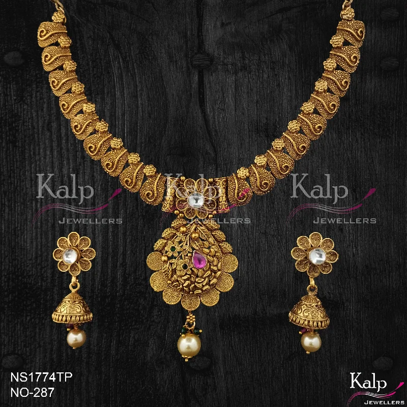 Women’s infinity necklace-Kalp Jewellers Copper Gold Plated Necklace Set