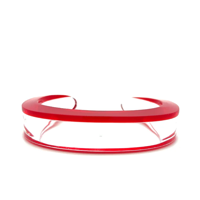 Women’s luxury bracelet-Red Lucite Cuff Bracelet