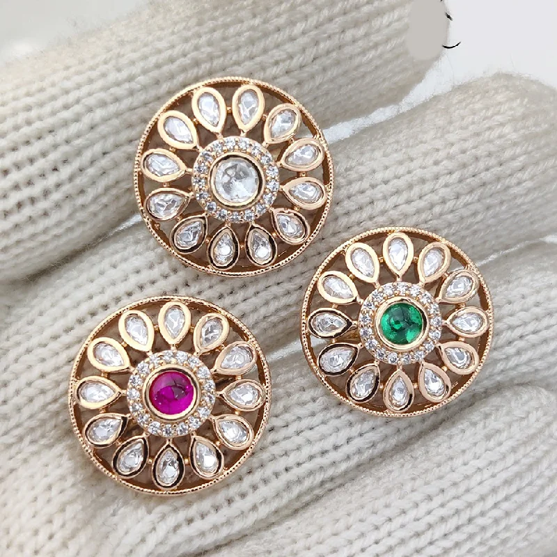 Women’s adjustable ring-Jewel Addiction Gold Plated Kundan Adjustable Ring (1 Piece Only)