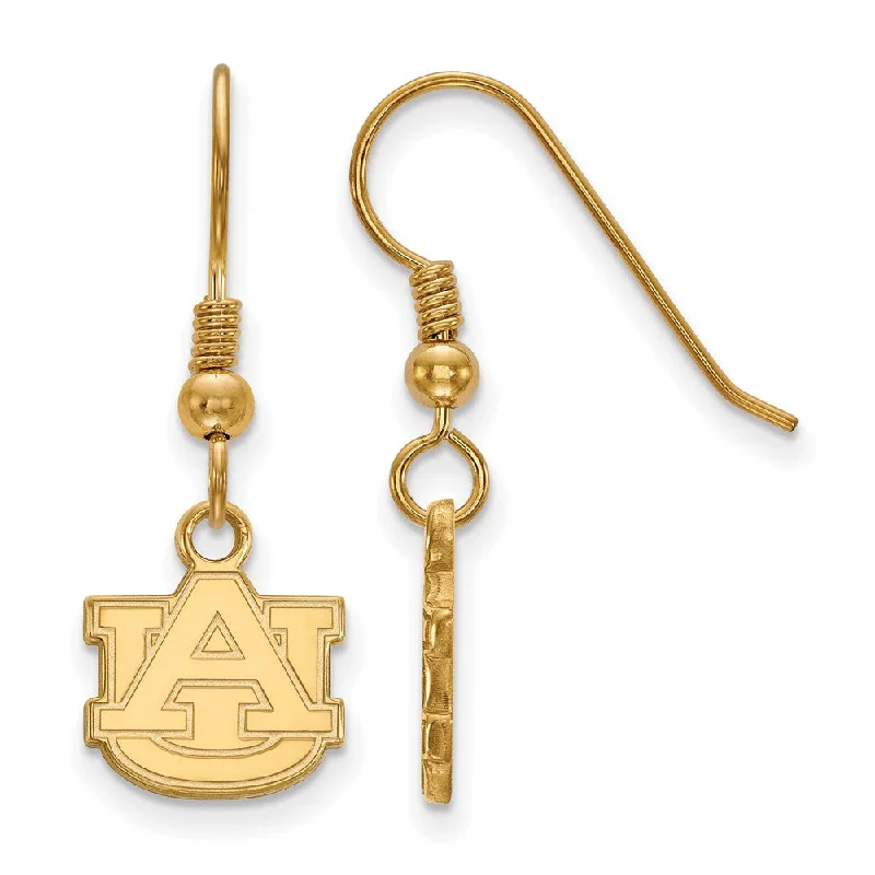 Women’s trendy earrings-14k Gold Plated Silver Auburn Univ. XS (Tiny) Dangle Earrings