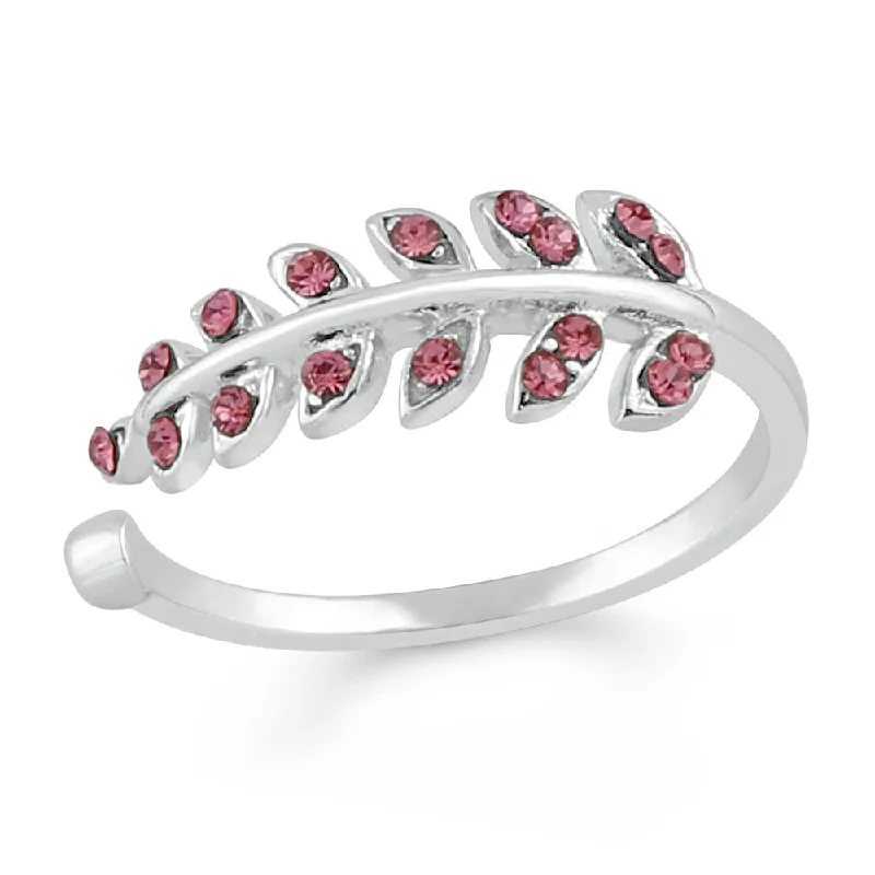 Women’s heart ring-Mahi Cute Leafy Adjustable Finger ring