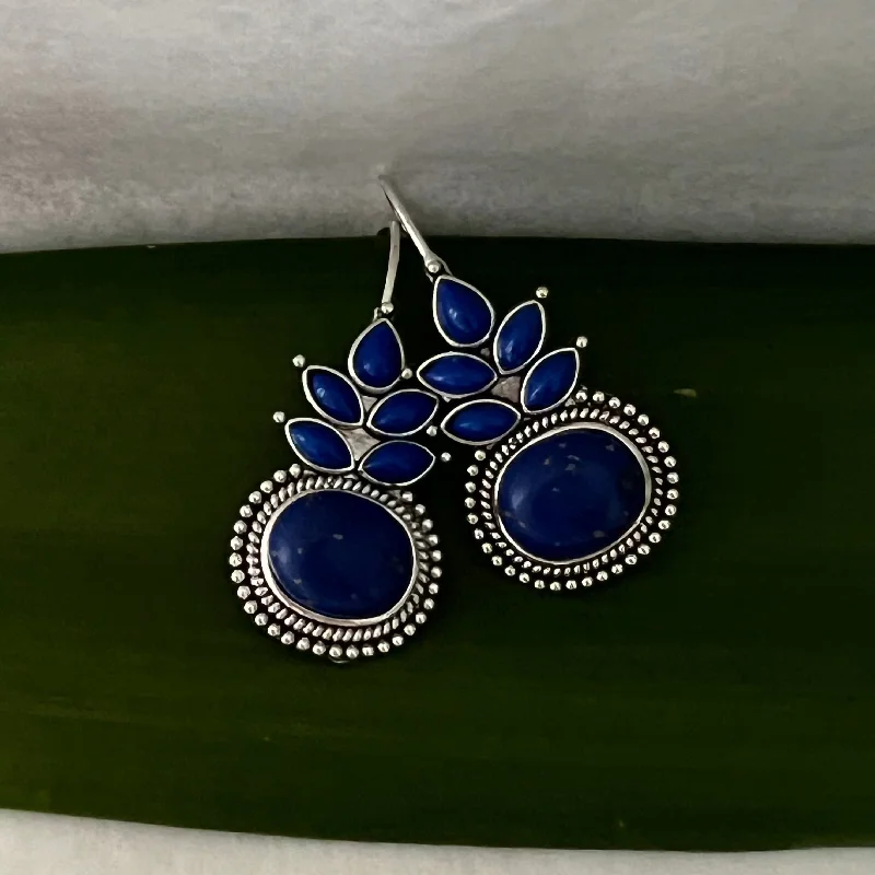 Women’s cubic zirconia earrings-Lazula Boho Earrings - Lapis Lazuli Stones