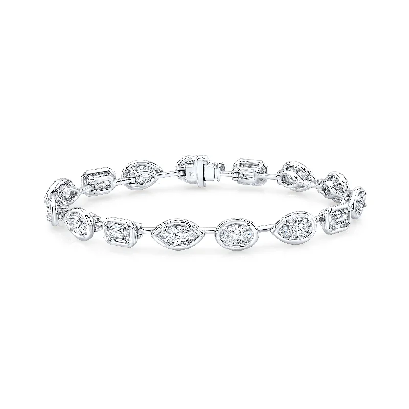 Women’s silver bracelet-Mixed-Cut Diamond Bracelet