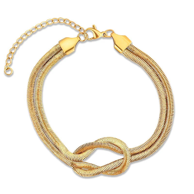 Women’s minimalist bracelet-Rhodes Knotted Snake Chain Bracelet