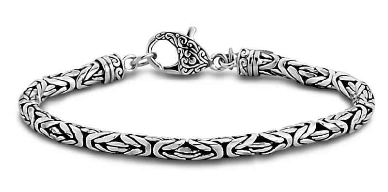 Women’s round bangle-Sterling Silver Byzantine Chain Bracelet by Samuel B.