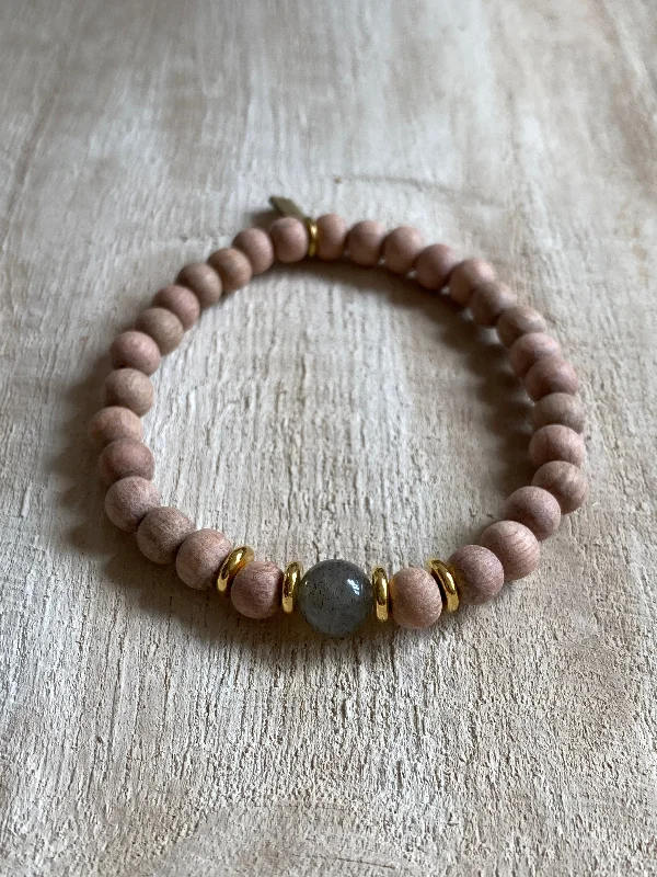 Women’s beaded bangle-INTUITION + COMPASSION | OIL DIFFUSER BRACELET