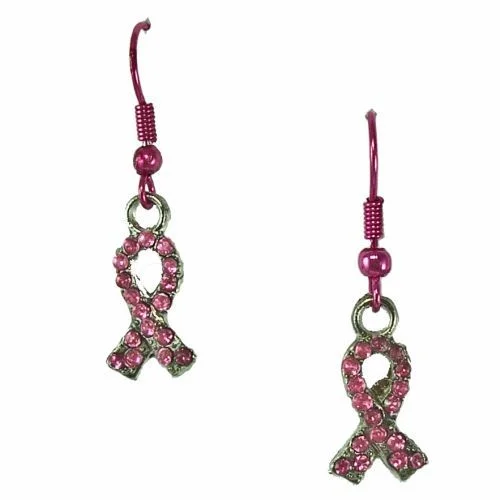 Women’s moon earrings-Breast Cancer Awareness Earrings