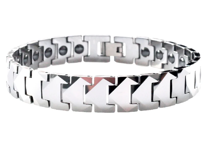 Women’s adjustable bracelet-Mens Puzzle Link Tungsten Link Bracelet