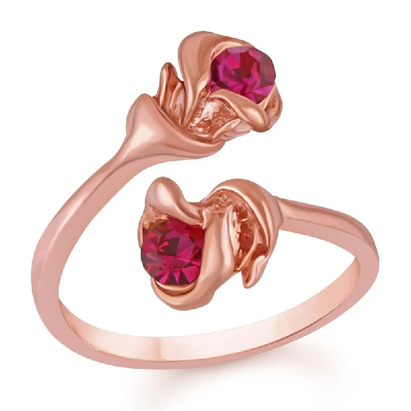 Women’s square ring-Mahi Blooming Rose Adjustable Finger ring