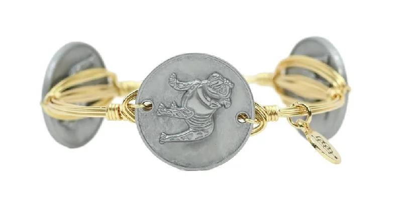 Women’s engraved bangle-The Bulldog Bangle Bracelet