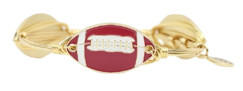 Women’s cuff-style bangle-The Football Bangle Bracelet - Crimson