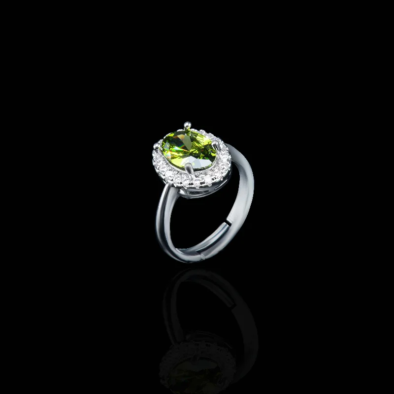 Women’s statement ring-Nipura Forrest Zircon Halo Ring