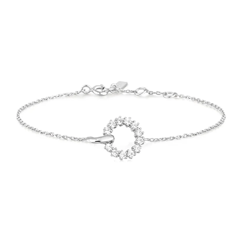 Women’s vintage bracelet-Sterling Silver Cubic Zirconia Interlocking Circle Bracelet by Ania Haie