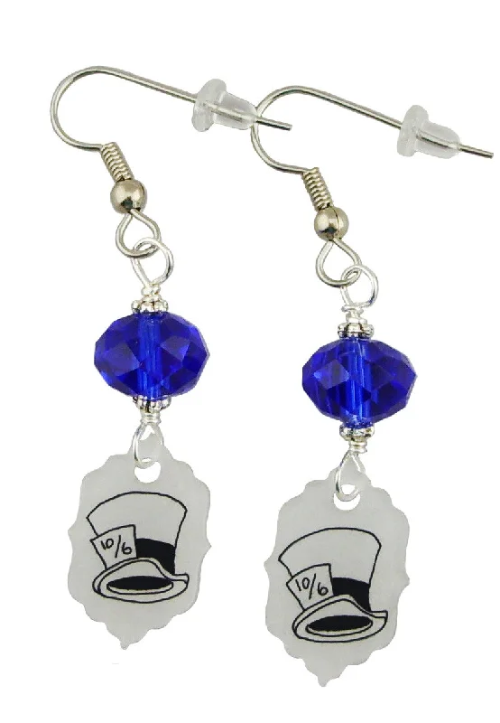 Women’s celestial earrings-Alice in Wonderland Inspired Mad Hatter Hat Earrings