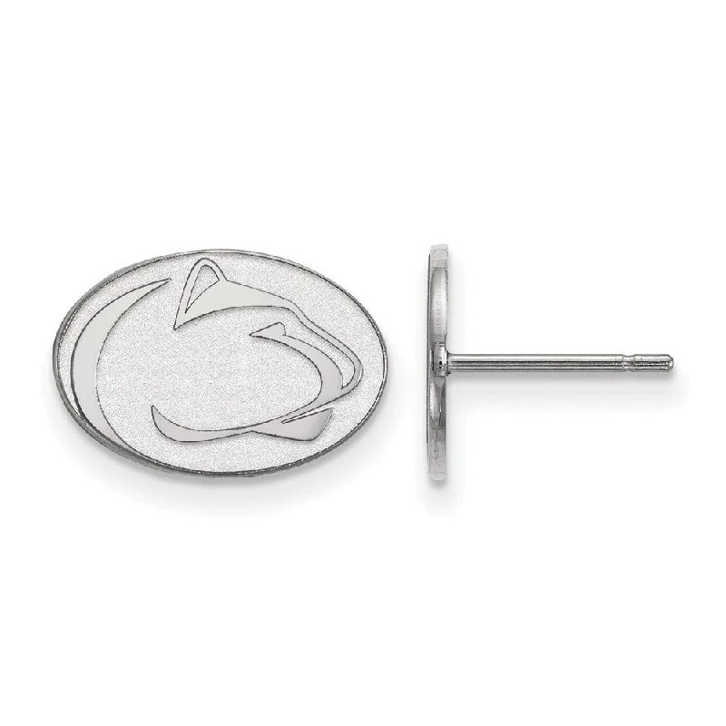 Women’s nature-inspired earrings-14k White Gold Penn State University XS (Tiny) Post Earrings