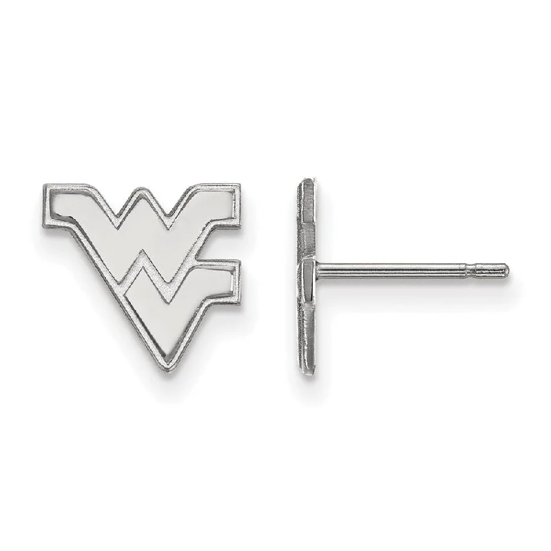 Women’s creative earrings-14k White Gold West Virginia University XS (Tiny) Post Earrings