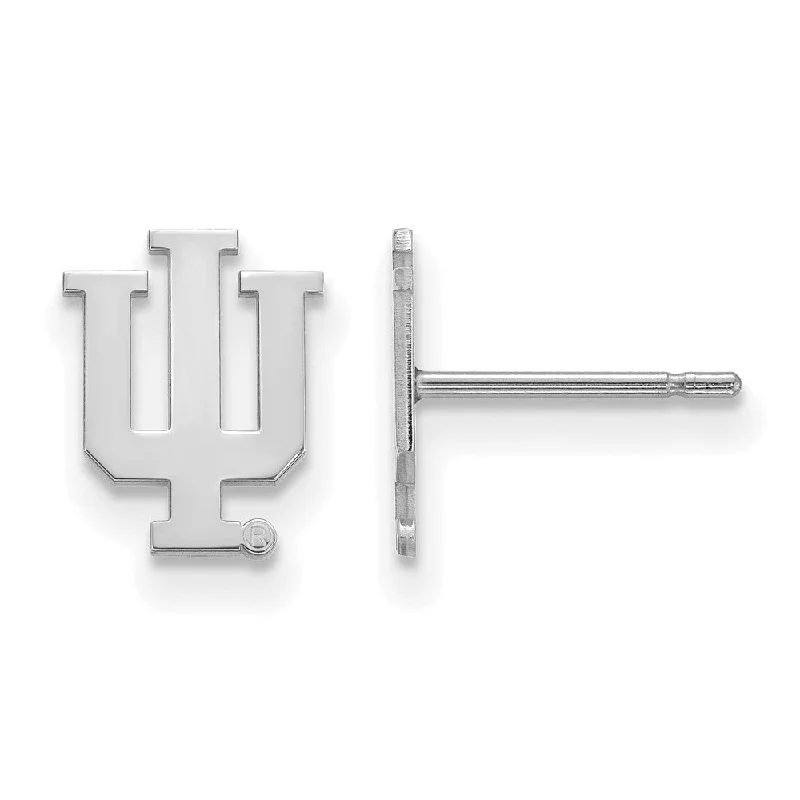 Women’s wedding stud earrings-14k White Gold Indiana University XS (Tiny) Post Earrings