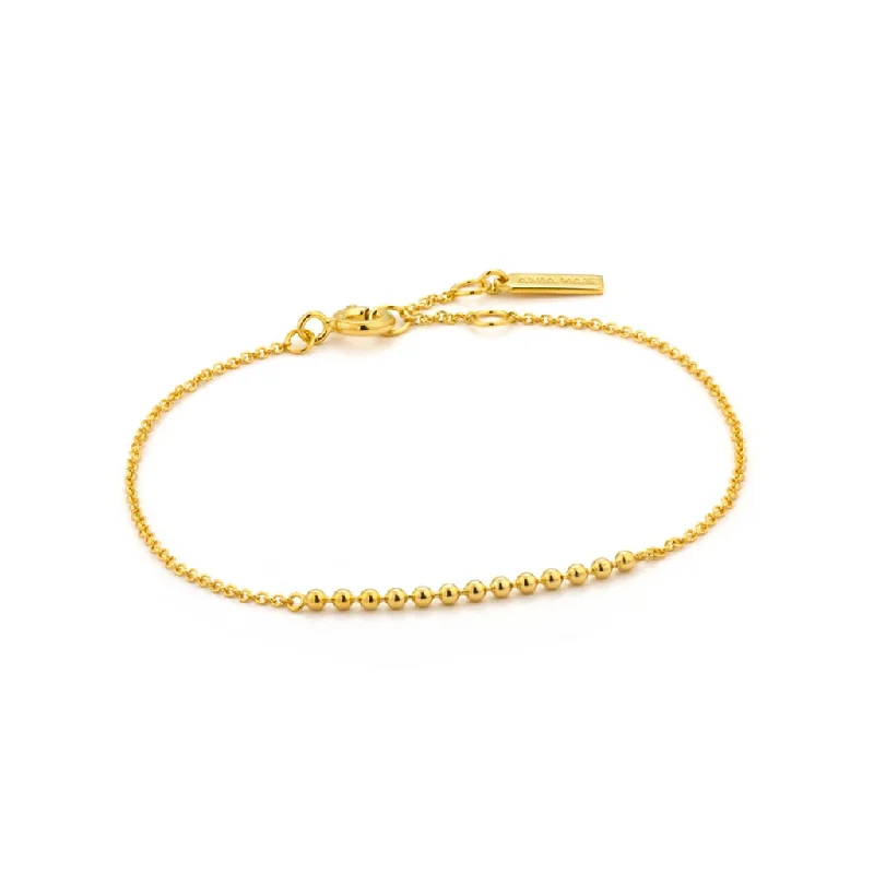 Women’s luxurious bracelet-14K Yellow Gold Plated Ball Bar Bracelet by Ania Haie