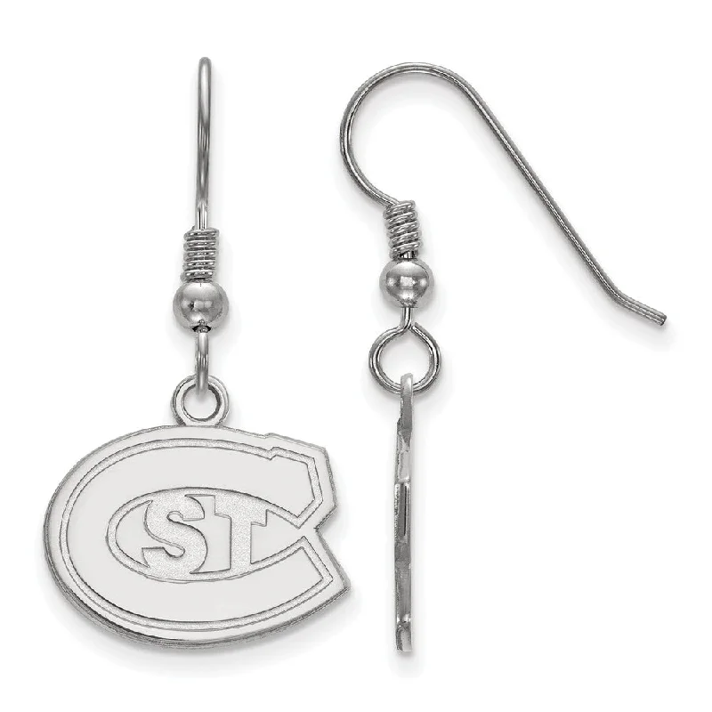 Women’s silver earrings-Sterling Silver St. Cloud State Small Dangle Earrings