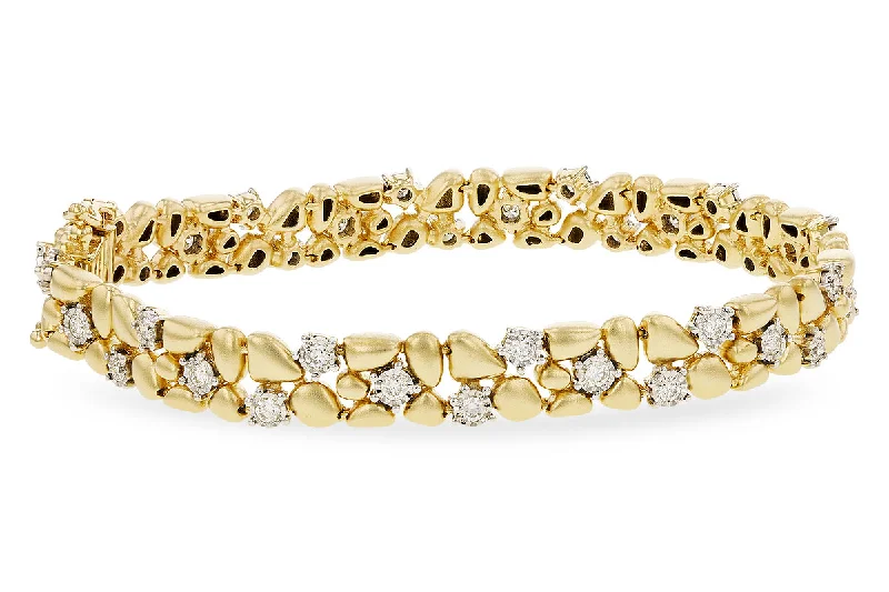 Women’s layered bracelet-14K Yellow Gold 1.00ctw Diamond Pebble Bracelet by Allison Kaufman