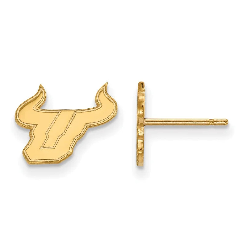 Women’s celestial earrings-14k Gold Plated Silver Univ. of South Florida XS (Tiny) Post Earrings