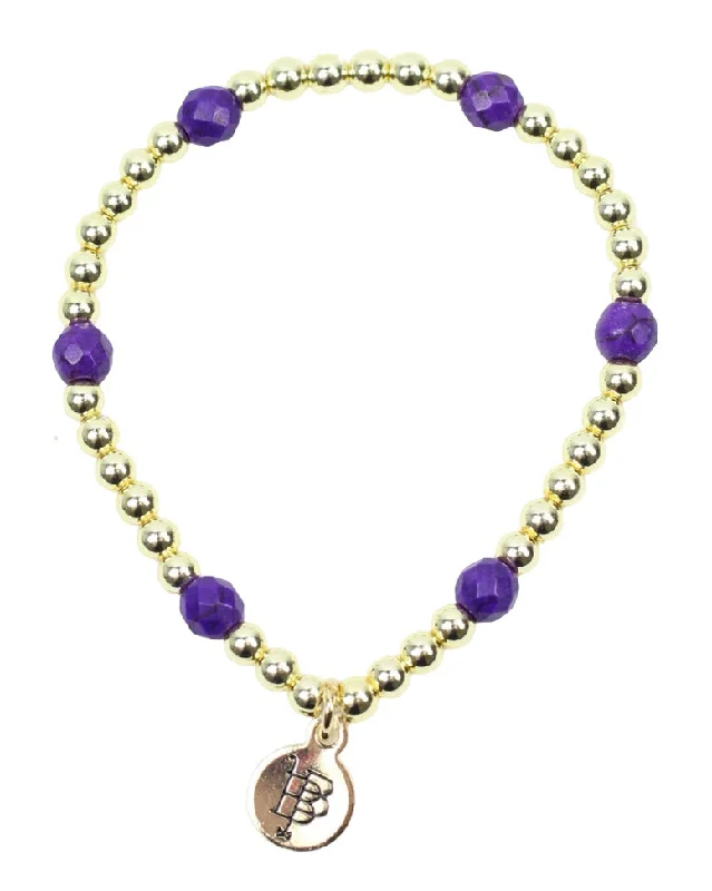 Women’s mixed stone bracelet-Lexi Stacker Bracelet - Purple