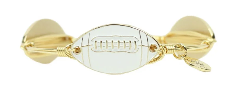 Women’s mixed stone bracelet-The Football Bangle Bracelet - White