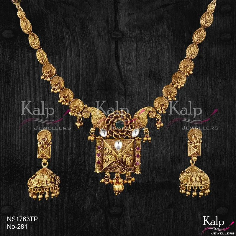 Women’s mixed metal necklace-Kalp Jewellers Copper Gold Plated Necklace Set