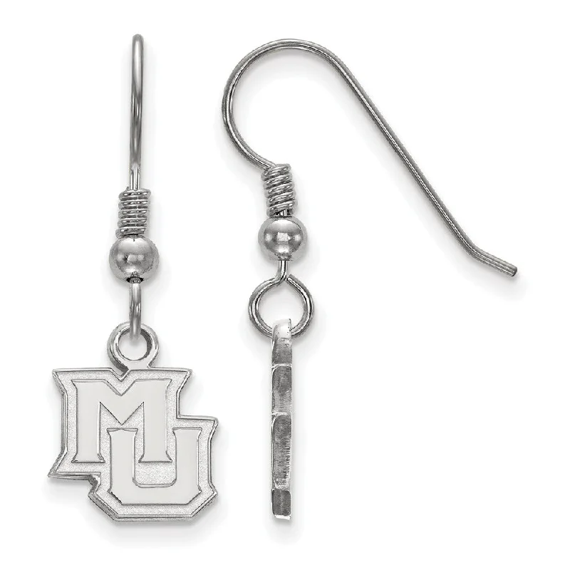 Women’s square earrings-Sterling Silver Marquette University XS (Tiny) Dangle Earrings