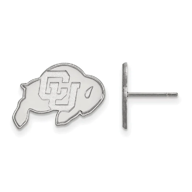 Women’s animal-shaped earrings-10k White Gold University of Colorado Buffalo Small Post Earrings