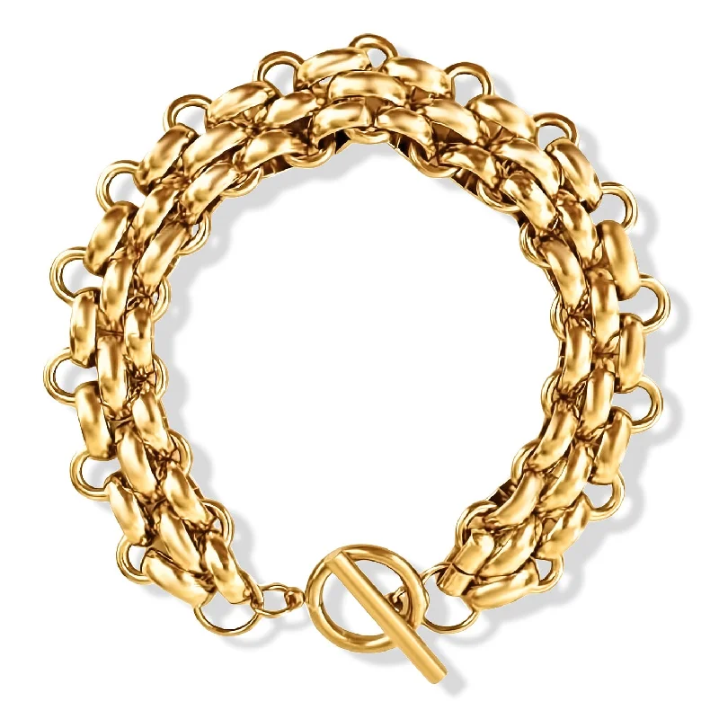 Women’s thick bracelet-Rosalinda Chunky Chain Toggle Bracelet