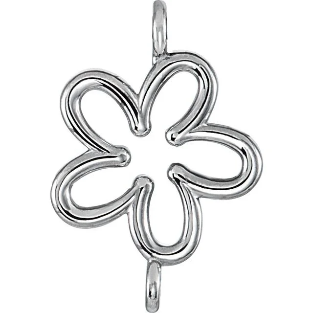 Women’s chunky gold bracelet-Sterling Silver Permanent Jewelry Flower Bracelet Charm by Stuller