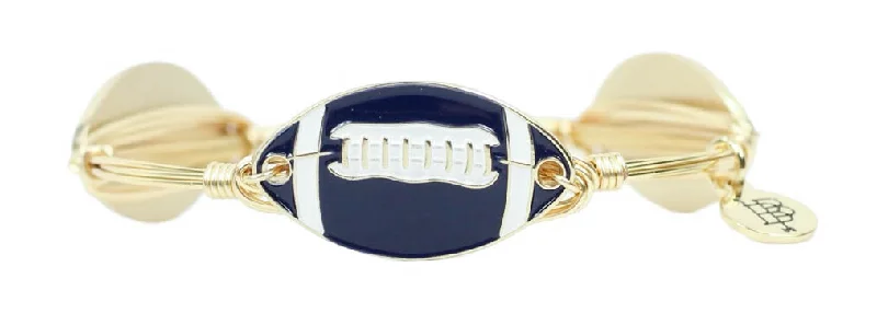 Women’s statement bracelet-The Football Bangle Bracelet - Navy