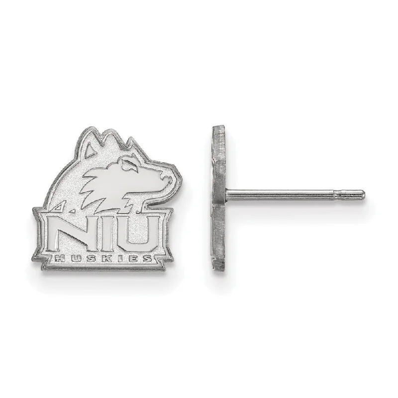 Women’s moon earrings-14k White Gold Northern Illinois University XS (Tiny) Post Earrings