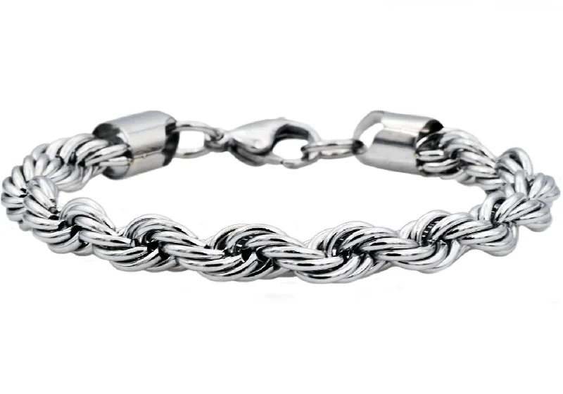 Women’s wedding bangle-Mens Stainless Steel Rope Chain Bracelet