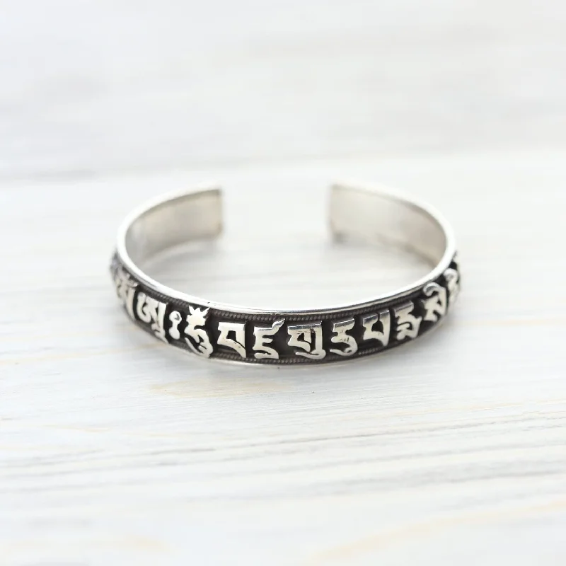 Women’s diamond bangle-Padmasambhava Purifying Mantra Bracelet