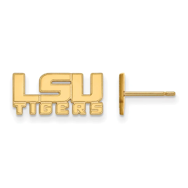 Women’s simple stud earrings-10k Yellow Gold Louisiana State University XS (Tiny) Post Earrings