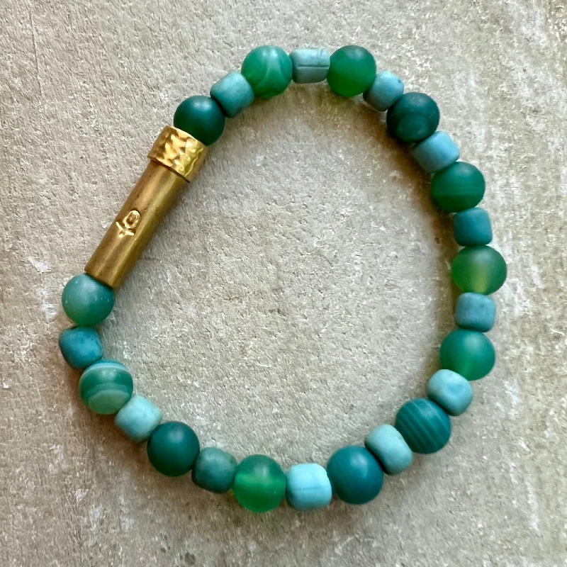 Women’s diamond cuff bracelet-Tickle Me Teal Wish Bracelet