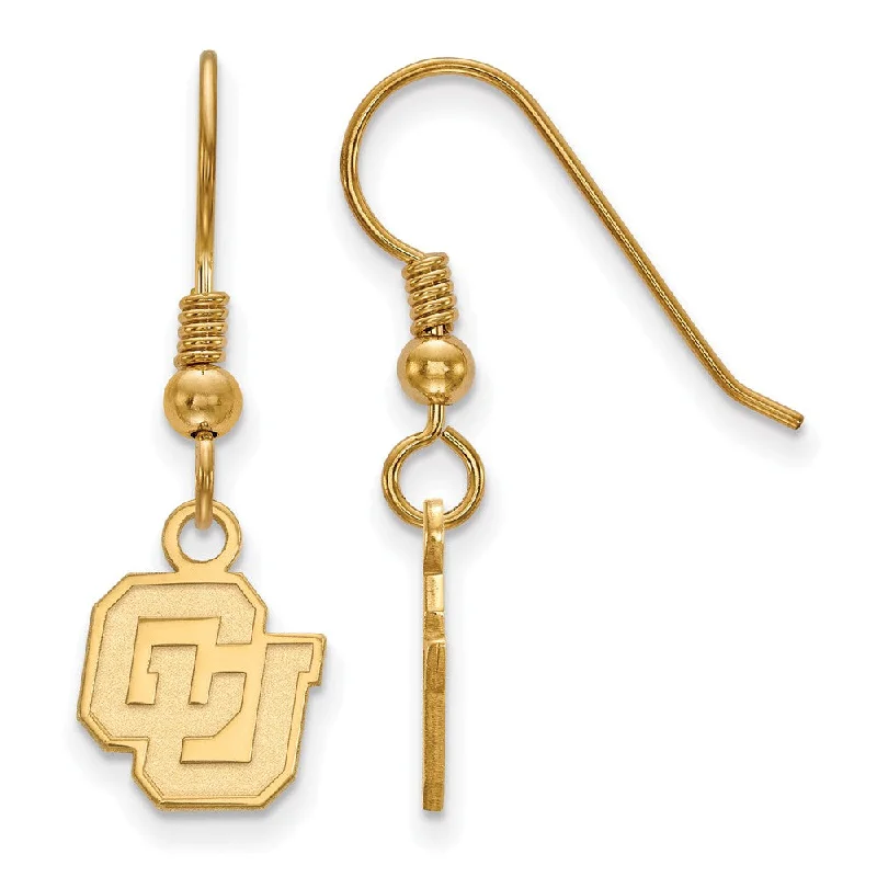 Women’s dangling earrings-14k Gold Plated Silver University of Colorado XS Tiny Dangle Earrings