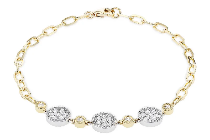 Women’s bridal bangle-14K Two Tone Gold .48ctw Diamond Cluster Bracelet by Allison Kaufman