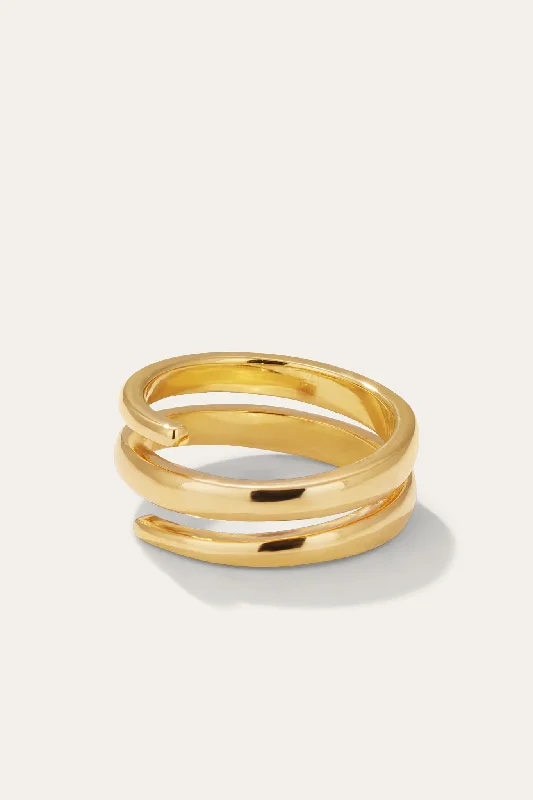 Women’s cocktail ring-Coil Gold Vermeil Ring