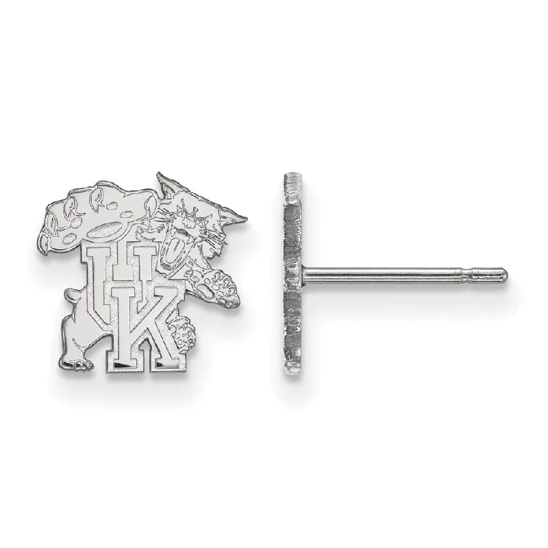 Women’s bar earrings-14k White Gold University of Kentucky XS (Tiny) Post Earrings