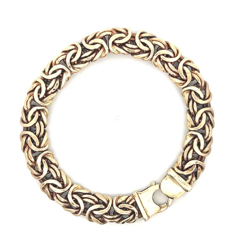 Women’s boho bracelet-Estate 14K Yellow Gold Byzantine Chain Bracelet